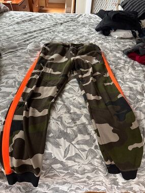Jordan Kids Camo Joggers with Bright Orange Side Stripe